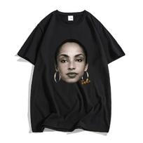 Love Deluxe Sade-Adu Marškinėliai Medvilniniai Aukštos Kokybės Vasariniai Marškinėliai Gatvės Stiliaus Dainininkės Grafiniai Drabužiai Vyrams Moterims Unisex Marškinėlis XXXXXL juoda