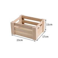 In-Stock Solid Wood Retro Basket for Snacks, Toys, Sundries, and Supermarket Display beige