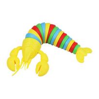 Fidget Lobster Toy Colorful Cute 3D Articulated Stim Toy Wrist Strength Exercise Stress Relief Funny Cartoon Lobster Head Slug Fidget Toy geltona