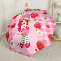 Strawberry Shortcake Adventure Outdoor Automatic Umbrella Sturdy 8-Rib Shaft Foldable Design Perfect for Outdoor Adventures Stylish Accessory