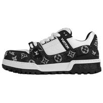 LOUIS VUITTON Trainer Maxi Low top Skateboard Shoes Unisex Black White 1ACXAQ 36 balta