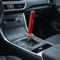 Wrapped Shifter Knob Woven Texture Decorative Manual Gear for Most Vehicles Red Black 15CM gray