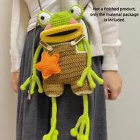 DIY Material Bag Big Mouth Frog Phone Pouch Yarn Crossbody Crochet Purse  Christmas Gift no Strap
