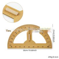 Kuangjia Multifunctional Solid Wood Drawing Board with Handle and Large Right Angle Ruler, Protractor, Compass As Shown