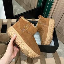 Thick-soled tire sole snow boots women's fur winter new retro short boots fashion versatile casual shoes trend 40 beige