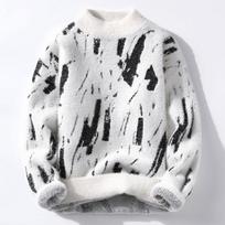 Prekiniai drabužiai Mada Megztiniai/Vyriški Laisvi Kasdieniai Megzti Puloveriai/Vyriški Kasdieniai Apvalaus Kaklo Megztiniai XS-4XL XS black