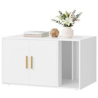 Kačių namelis 80x50x45 cm Balta mediena