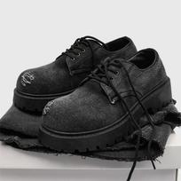 Denim Big Head Derby Shoes Men's Summer Platform Casual Leather Shoes 2026 New Low-top American Tooling Trendy Shoes 39