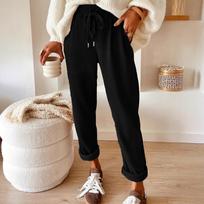 2025 Women's New Casual Pants Fashionable Solid Color Wide Leg Pants Women's Pants S