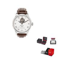 TISSOT Men's Le Locle Collection Watch T006.407.16.033.01 Brown Strap white