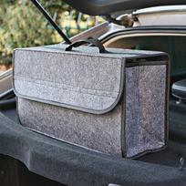 Felt Big Anti Slip Compartment Boot Storage Organizer Tool Car Storage Bag Car Trunk Organizer Soft Felt Storage Box Accessories gray