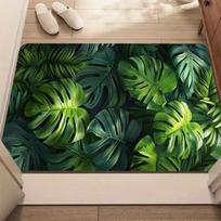 Monstera Lapų Raštas Sveikinimo Durų Kilimėlis Kilimas Kilimas Namų Dekoras Neslystantis Grindų Kilimėlis Tropinių Augalų Tema Sveikinimo Kilimėlis 40x60cm black