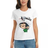 Women TShirt Gaston Lagaffe Big Ben Head Summer Short Sleeve Tees Crew Neck Cotton T Shirts Clothes Tops Streetwear S beige