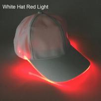 Fashion Unisex Solid Color LED Luminous Baseball Hat White Hat Red Light gray