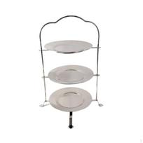 3 pakopų pyragų stovas, nerūdijančio plieno, desertų elegantiškas padėklas vakarėlių šeimininkams, kulinarams 22CM white