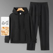 Cotton Hoodie Sweater Suit Men's and Women's Solid Color All-match Casual Hooded Sweater Suit M