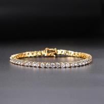 Teniso apyrankė moterims Punk Hiphop Iced Out AAA+ kubinis cirkonis Vestuvinė auksinė rankos grandinėlė Dovana Papuošalas OHH118 4MM Cubic Zirconia&7 inch (17.8cm) auksas