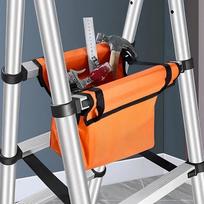 Folding Ladder Hanging Tool Bag Heavy Duty Oxford Cloth Large Capacity Storage Pouch for A-frame Ladder Construction Site Work A1 orange