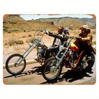 Easy Rider Metalinė skardinė lentelė  Vintažinis Chopper motociklo plakatas Retro s Hippie dekoras Americana Sienų menas Barui, garažui, kavinei 20x30cm（7.8x11.8inch） beige