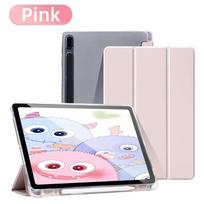 Case for Samsung Galaxy Tab S9 FE 11 S8 S7 Plus FE 12.4in S6 Lite Transparent Back Tablet Cover for Tab with Pencil Holder Tab A8 10.5in