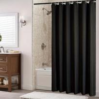 1pc Solid Black Bathroom Shower Curtain Bathroom Decor Shower Curtain with Rings Bathroom Partition Room Decoration 1pc-90x180