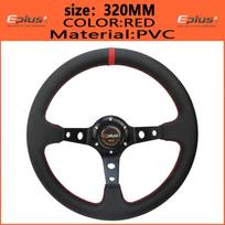 EPLUS automobilių sportinis vairas PVC lenktyninio tipo aukštos kokybės universalus 320 mm arba 350 mm aliuminio modifikuotas modifikuotas automobilis 350mm RED black