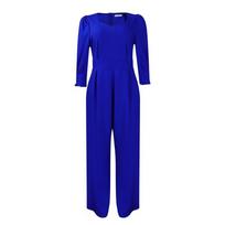 Women's Winter Long Sleeve Solid Color Loose Wide Leg Straight Large Size Jumpsuit S