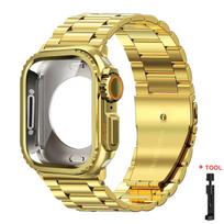Dėklas+Dirželis Apple Watch Ultra 2 Juosta 49mm 46mm 42mm 45mm 44mm Nerūdijančio Plieno Apyrankė IWatch Series 10 9 8 7 SE Metalinis Dangtelis For Series6SE54 44mm