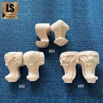 European Style Solid Wood Carved Table and Cabinet Legs Model A03, 10x6 cm