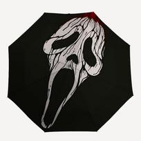 1pc Scream Mask Automatic Open/Close Umbrella Folding Umbrella, Portable Compact Travel Umbrella, Birthday/Christmas Gift for Men & Women L1110y41 gray