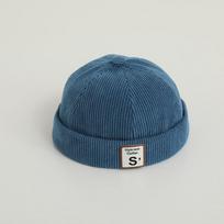 Vintage Letter Baby Brimless Hat Solid Color Corduroy Toddler Docker Cap Autumn Winter Warm Adjustable Kids Boy Girl Beanie Hats gray