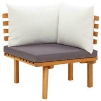 Garden Corner Sofa with Cushions Solid Acacia Wood