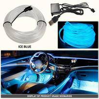 Automobilio interjero LED EL neoninė juosta USB lanksti aplinkos apšvietimo juosta, 3 m/5 m pasirinktinai „pasidaryk pats“ atmosferos lempa automobilio interjero dekoravimui 5M, USB