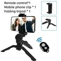 Smartphone Vlogging Kit With Tripod Phone Holder Mini Microphone LED Fill Light Starter For Live Stream Video YouTube black