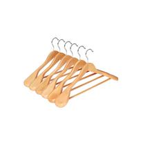 SONGMICS Suit Hangers, Set of 6, Solid Wood Contoured Hangers with Extra Wide Shoulders, Non-Slip for Outfits, Shirts, Coats, Jackets, Trousers