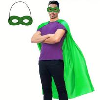 2Pcs/Set Solid Color Halloween Superhero Cloak Halloween Cloak Costume Set  Stage Performance purple
