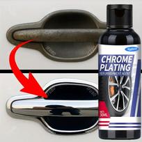 Chrome Polish Restorer Cream, Strong Metal Polish for Car Motorcycle Grille Emblem, Remove Rust Oxidation, Protective Coating 30ml+sponge