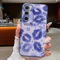 Šaunus lūpų bučinio rašto dėklas, skirtas Samsung A18 A57 A37 A17 A56 A36 A26 A16 A55 A35 A25 A15 A54 S21 FE S22 S23 S24 Plus S25 S26 Ultra Silikoninis dangtelis Samsung A37 pilka