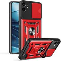 Stovelio šarvuotas dėklas Nothing CMF Phone 2 Pro telefonui, apsauga kamerai su žiedu, magnetinis laikiklis Coque Fundas Capa Nothing CMF Phone 2 Pro sidabras