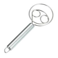 Stainless Steel Danish Dough Whisk Dishwasher Safe Dutch Bread Dough Mixer Hand Tool for Sourdough Pizza Pastry Cake Batter Tool white