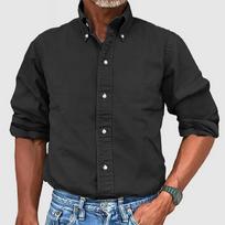 Spring Men's Large Size Business Daily Lapel Solid Color Shirt S