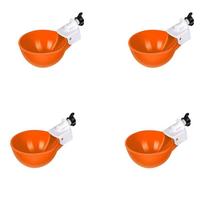 4PCS Poultry Kit Automatic Chicken Water Feeder Automatic Drinking Bowl Drinking Cups Chicken Waterer for Chicks Duck Goose oranžinė