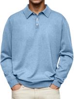Men's Solid Color Single-breasted Loose Plus Size Polo Shirt Business Casual Pullover Top XS