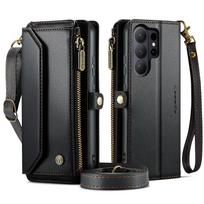 Suitable for Samsung S26PLUS card slot phone leather case, S25FE zipper wallet phone case, A17 protective case Samsung A12 5G žalia
