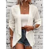 Women S Solid Color Casual Long Sleeve Cardigan With Buttons S