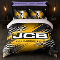 JCB Print 3Pcs Bedding Set Duvet Cover With Two Pillowcases Soft Bed Linen For Household Bedroom 140cm*210cm
