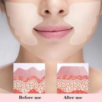 Facial Wrinkle Remover Pad Reusable Medical Grade Silicone Nasolabial Folds Anti-Aging Mask Prevent Wrinkle Skin Lifting Patches one size beige