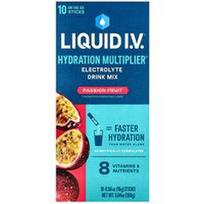 Liquid I.V., „Hydration Multiplier®“, elektrolitų gėrimų mišinys, pasiflorų skonio, 10 lazdelių po 16 g (0,56 uncijos)