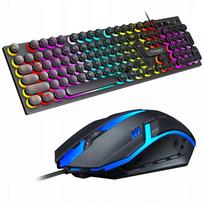 Žaidėjų rinkinys T-WOLF TF270: klaviatūra ir pelė su RGB LED apšvietimu