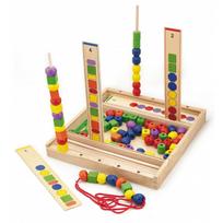 Medinių karoliukų dėlionė "Viga Toys"